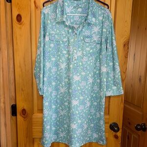 Vineyard vines summer print shift dress size XL loose relaxed fit
